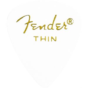 FENDER - PICKS FINS EN CELLULOÏD - BLANC - PAQUET DE 12 PICKS